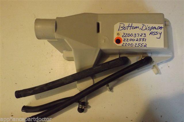 MAYTAG WASHER 22003723 22002551 22002552 Bottom, Dispenser used part MAYTAG WASHER 22003723 22002551 22002552 Bottom, Dispenser used part